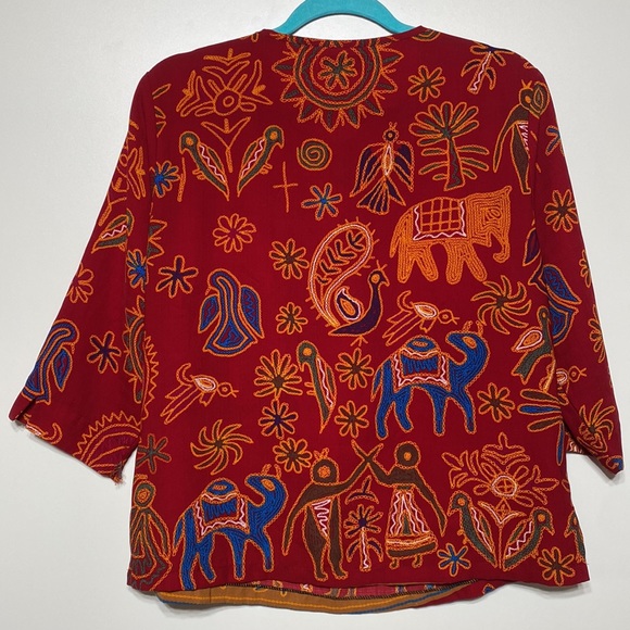 New Wave Ethnic “Messengers” Bohemian Print Top - Picture 2 of 15